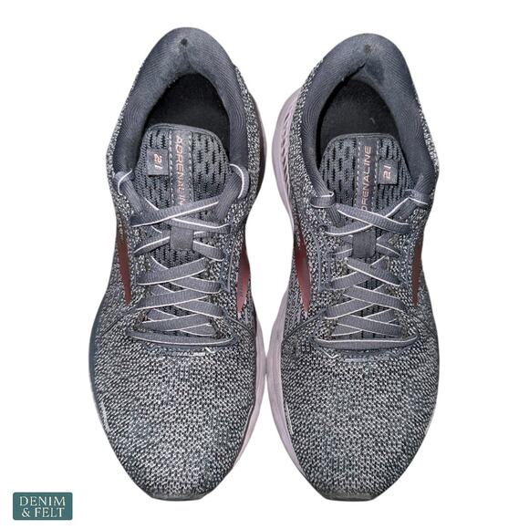 Brooks Adrenaline GTS 21 Oyster Alloy Lilac Running Shoes 8D Wide Women’s - Picture 4 of 10